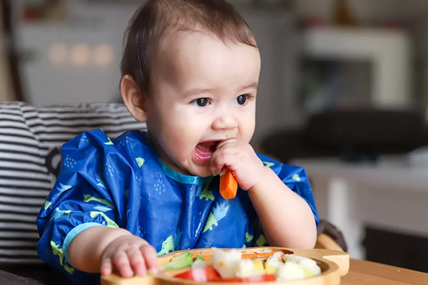 کودک در حال خوردن غذای انگشتی 